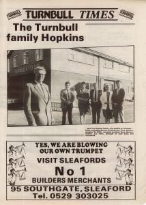 Sleaford Target Newspaper Feature 1987 on Turnbull