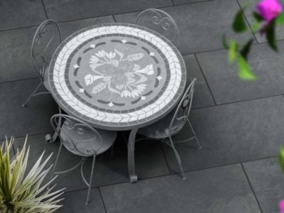 Global Stone Station Porcelain Paving in Black