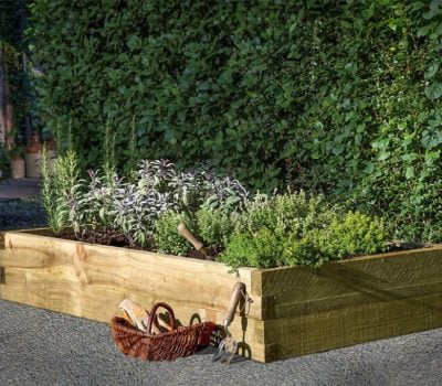 Forest-Garden-Caledonian-Raised-Sleeper-Bed Timber Raised Sleeper Bed