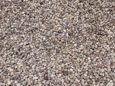 Mixture of grey and brown gravel stones varying in size and shape