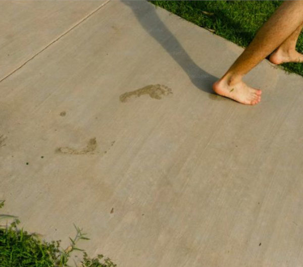 Footprints on Paving