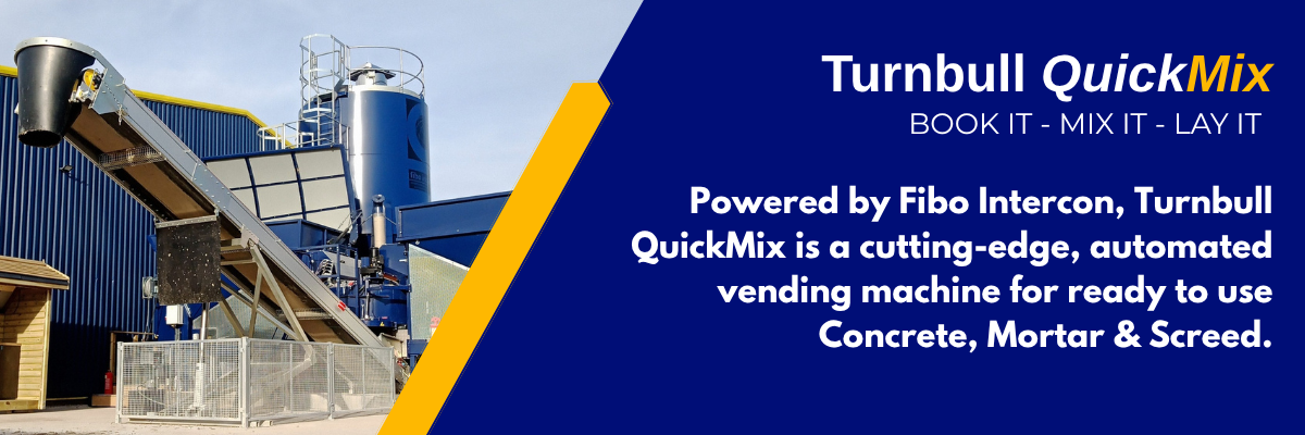 Turnbull QuickMix ready mixed concrete, mortar and screed vending machine station based at Turnbull Newark Branch.