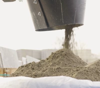 QuickMix dispensing into a lined Big Blue Tub