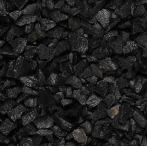 Deep black coloured stone gravel