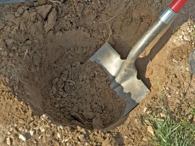 hole dug in ground with a shovel