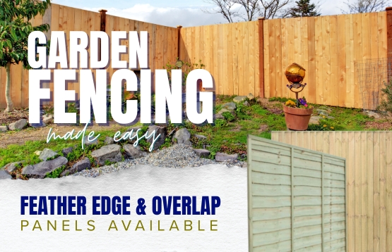 Feather edge fence panels and overlap fence panels