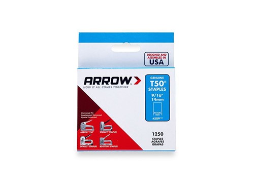 Arrow T50 Staples T50 14mm 9/16" (Pack 1250)