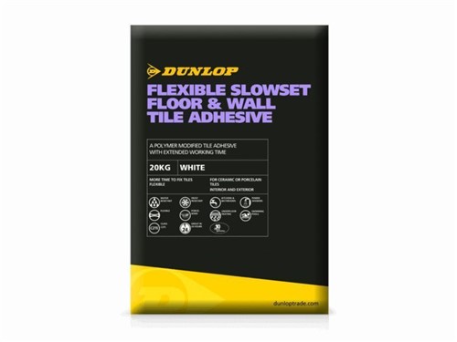 Dunlop Flexible Slowest Floor and Wall Adhesive 20kg [White]