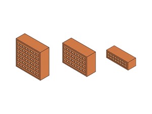 Clay Air Brick Red - 215 x 50 x 215mm