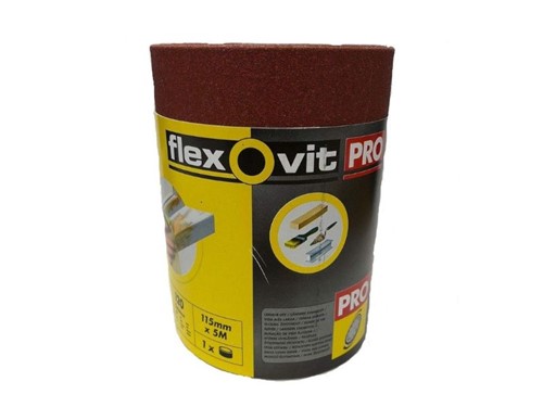 FlexOvit Sandpaper Roll 80 Grit 115mm x 5m Red