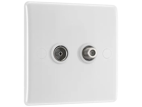 Satellite & Co-Axial Socket 2 Gang