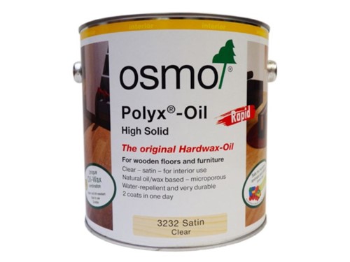 Osmo Polyx Oil Rapid Hardwax Oil Clear Satin - 2.5 Litre