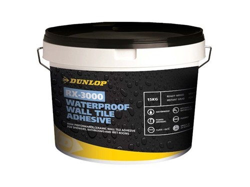 Dunlop RX-3000 Waterproof Wall Tile Adhesive 15kg