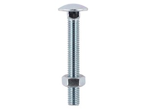 Carriage Bolt & Hex Nut M8 x 180mm Box 25