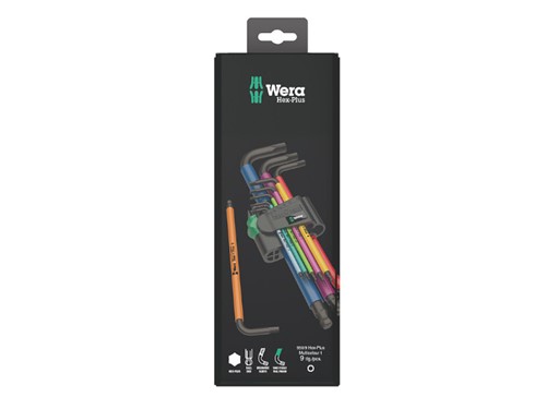 Wera Hex Plus Colour Coded Sleeve L Key Set 9 Piece