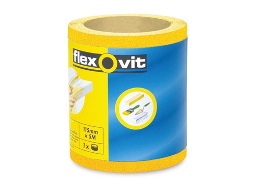 Flexovit Sanding Roll 60 Grit 115mm x 5m Yellow