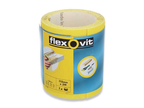 FlexOvit Sanding Roll 80 Grit 115mm x 5m Yellow
