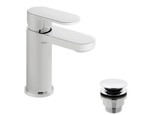 Pella Basin Mixer inc Clicker Waste - Chrome Finish