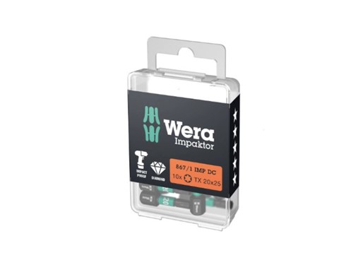 Wera Impaktor 867/1 TORX bits TX20x25mm Pack of 10