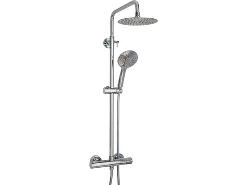 Buchan Round Twin Thermostatic Shower - Chrome