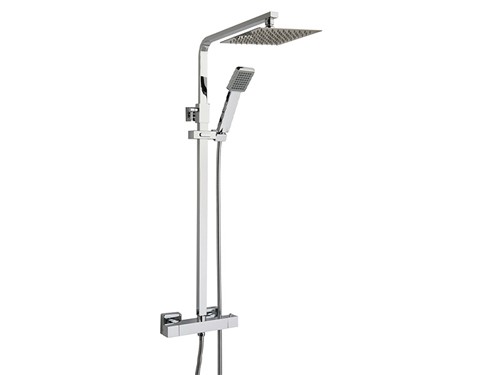 Dailly Square Twin Thermostatic Shower - Chrome