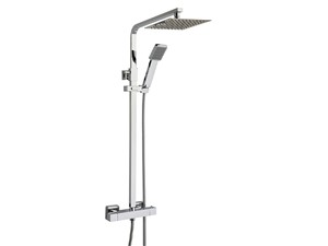 Dailly Square Twin Thermostatic Shower - Chrome