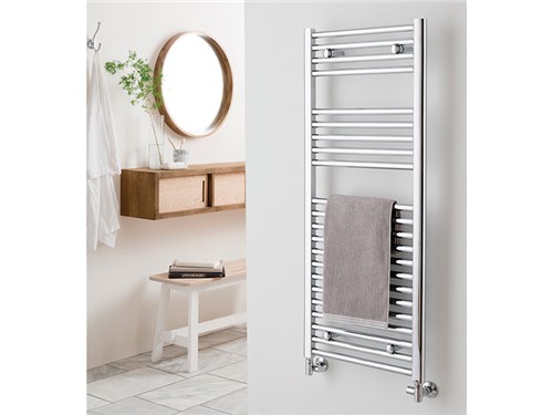 Amur Straight Vertical Towel Rail - Chrome Finish [500 x 1200mm - 428