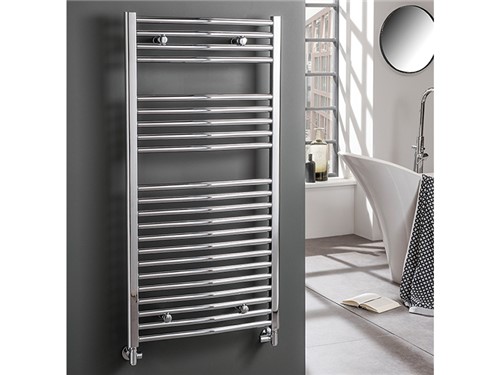 Ural Curved Vertical Towel Rail - Chrome Finished [600 x 800mm - 324 W
