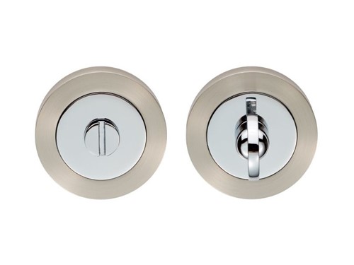 Carlise Brass Thumbturn and Release - Satin Nickel and Polished Chrome