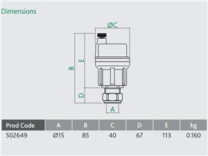 Altecnic Robocal 15mm Automatic Air Vents