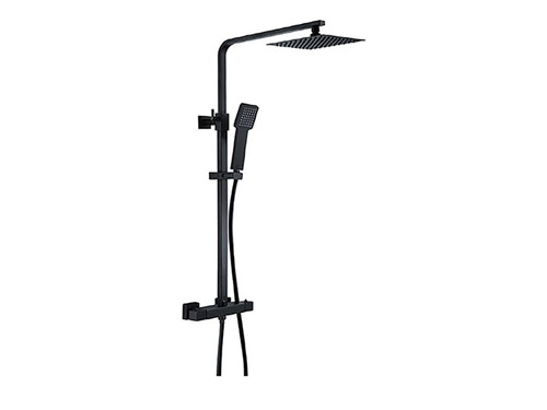 Dailly Square Twin Thermostatic Shower - Black