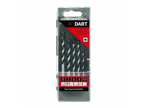 DART 5 PC Premium Multipurpose Drill Bit Set Hex