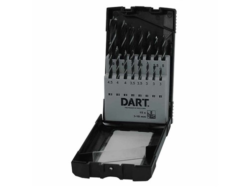 DART 15 Piece Brad Point Wood Drill Bit Set