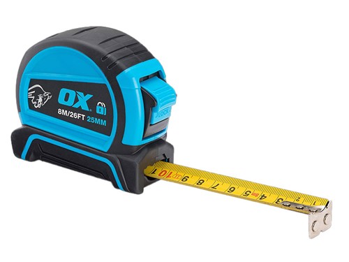 OX Pro Dual Auto Lock Tape Measure 8m