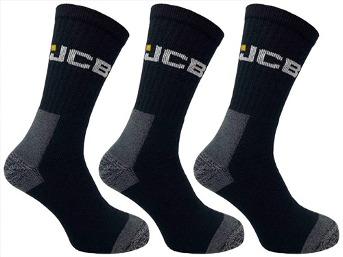 JCB  Work Socks - 3 Pack Size 6 - 11