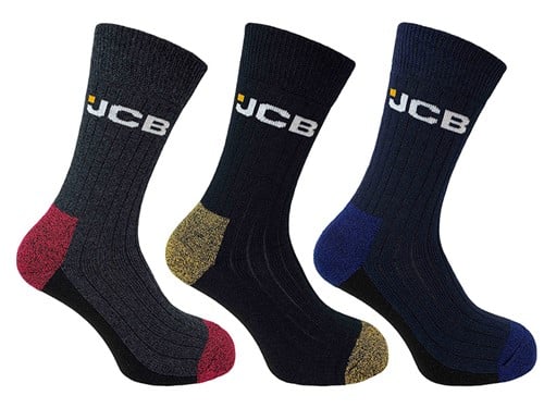 JCB Boot Socks - 3 Pack Size 6 - 11