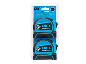 Ox Pro Dual Auto Lock Tape Measures Twinpack - 8m