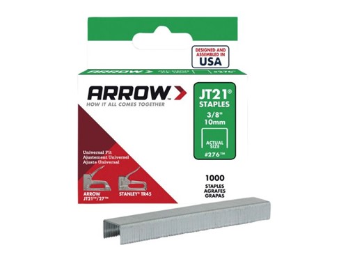 Arrow JT27 3/8in Staples - Pack of 1000