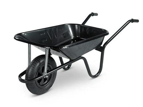 Contractor Wheelbarrow Pneumatic Wheel 85L - Black