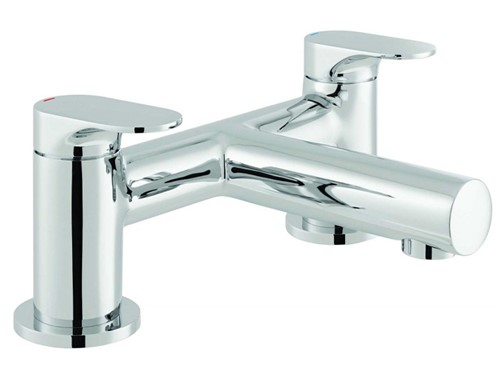 Pella Deck Mounted 2 Hole Bath Filler - Chrome Finish