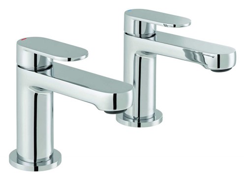 Pella Basin Piller Taps - Chrome Finish