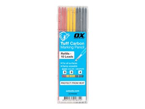 Ox Tools Tuff Carbon Colour and Graphite Marking Pencil Leads - Pack of 10