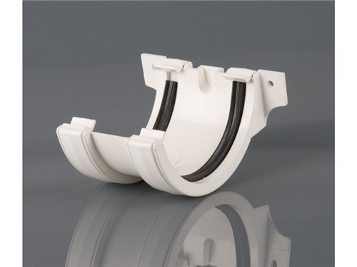 Half Round Gutter Union Bracket 112mm - White
