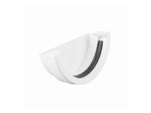 Half Round Gutter External Stop End 112mm - White