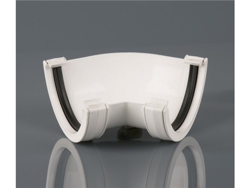 Half Round Guttering 112mm x 135Deg - White