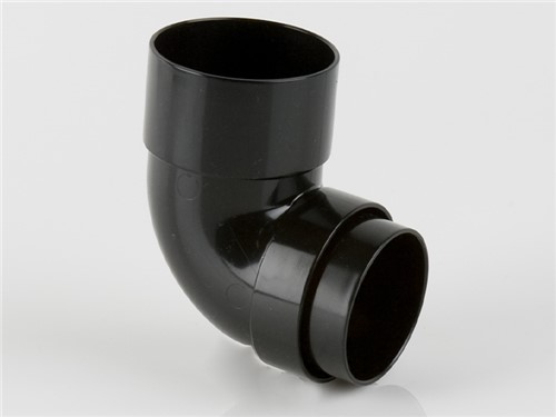 Round Downpipe Bend 68mm x 92.5Deg - Black