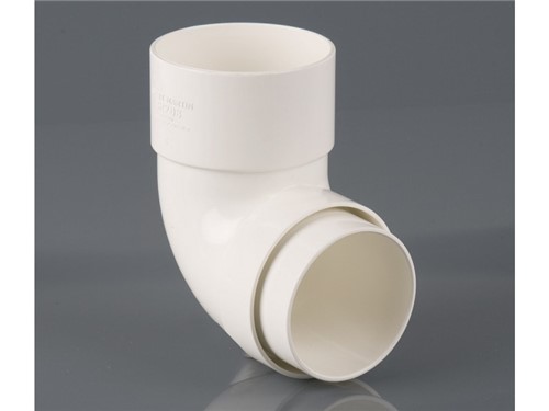 Round Downpipe Bend 68mm x 92.5Deg - White