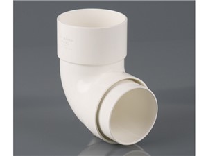 Round Downpipe Bend 68mm x 92.5Deg - White
