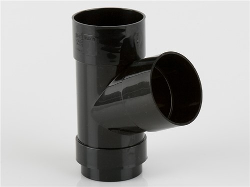 Round Downpipe Branch 68mm x 112.5Deg - Black