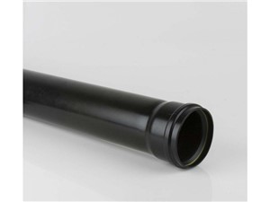 Soil Single Socket Pipe 110mm x 3m - Black